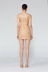 Stone Detailed Lace Mini Dress With Back Decollete